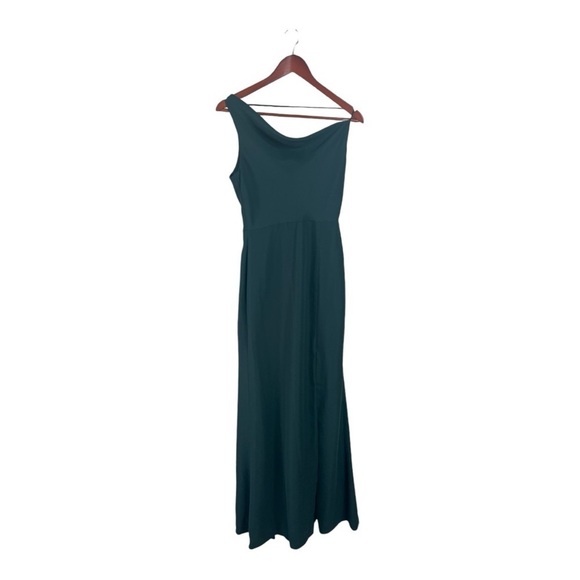 After Six Evergreen 6849 One-Shoulder Draped Cowl-Neck Maxi Dress NEW Size 2R - Picture 10 of 15
